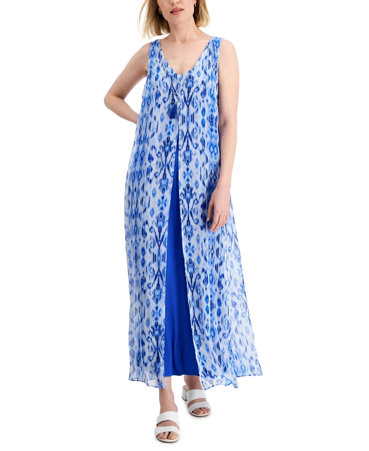 white christmas dresses Long Sleeveless A-Line Gown by Poly USA 7000 S / Coral main image 0