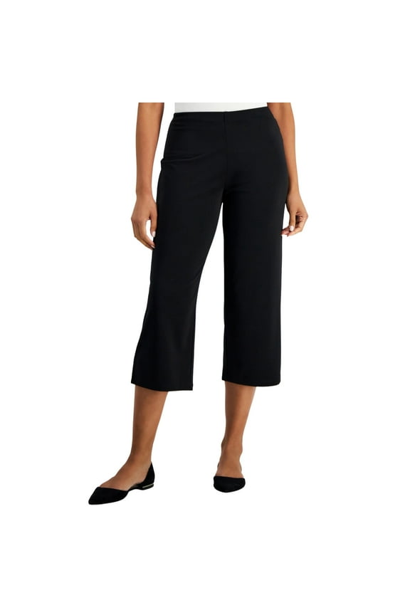 Women's Relaxed Pull-on Knit Culottes  Deep Black Medium