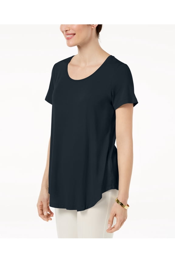Women's Scoop-Neck Top Blue Size X-Small