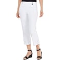 thumbnail image 1 of JM Collection Women's Zip Hem Capri Pants White Size XX-Large, 1 of 3