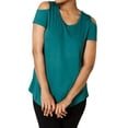 thumbnail image 1 of JM Collection Womens Cold Shoulder Swing T-Shirt, 1 of 3