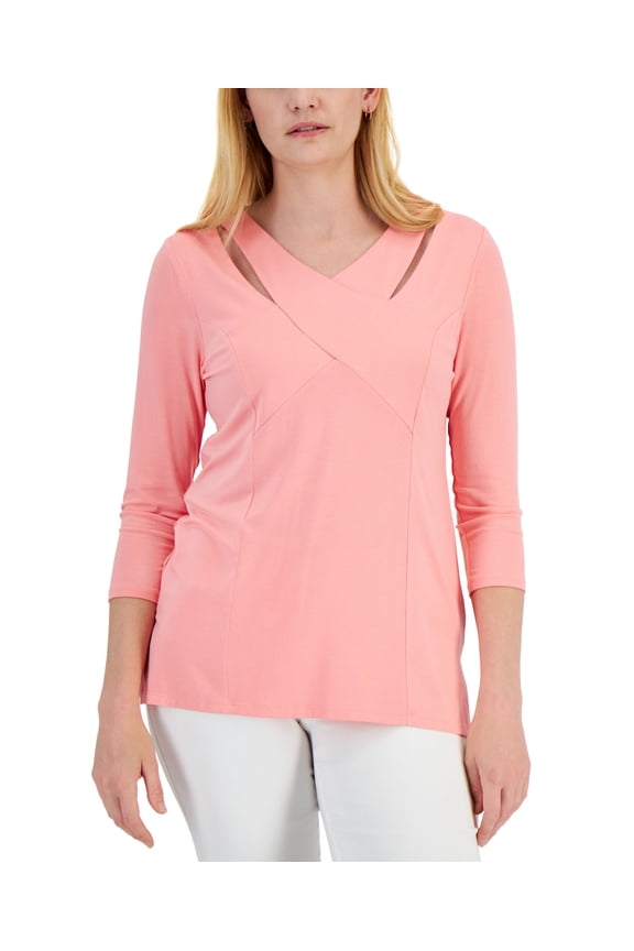 Womens Cross Front Top Icy Berry 2XL