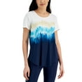 thumbnail image 1 of JM Collection Womens Dip Dyed Top Intrepid Blue Combo S, 1 of 1