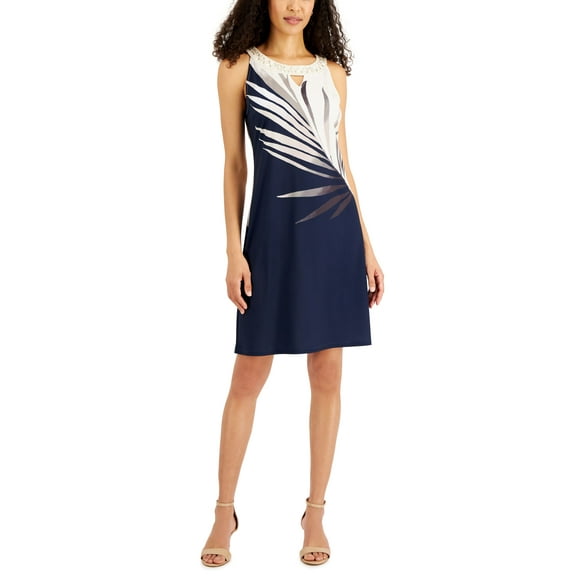 JM Collection Womens Enchantment Dress Neutral Combo XL