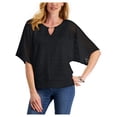 thumbnail image 1 of JM Collection Womens Eyelet Crewneck Pullover Top, 1 of 1