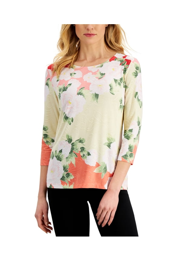 Womens Floral Jacquard Top Starfish Combo S