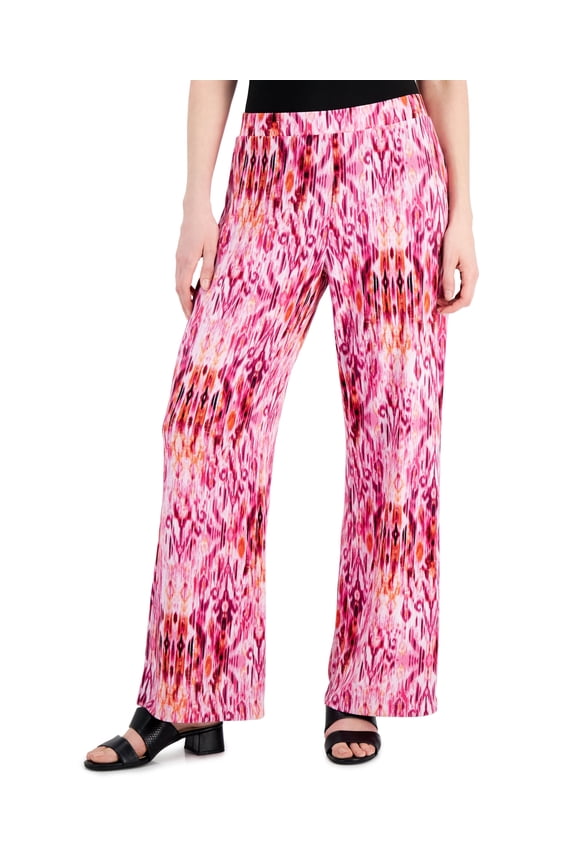 Womens Ikat Dreams Printed Pull On Pants Cherry Flame Combo S