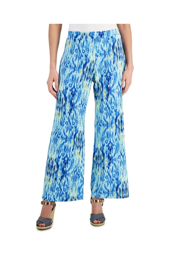Womens Ikat Dreams Printed Pull On Pants Deep Cobalt Combo XL