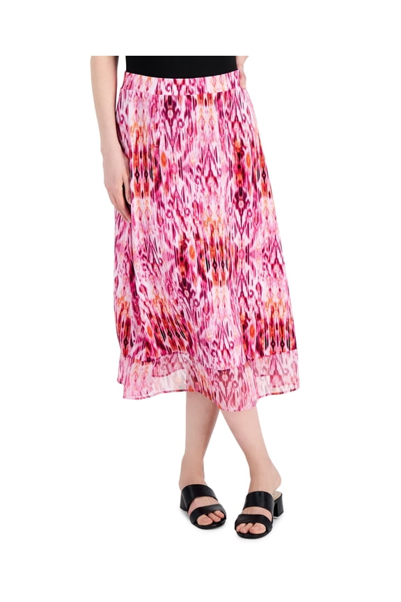 Womens Ikat Dreams Printed Skirt Cherry Flame Combo XL