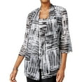 thumbnail image 1 of JM Collection Womens Layered-Look Pullover Blouse, Black, Small, 1 of 2