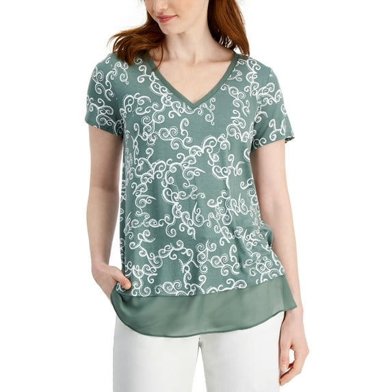 JM Collection Womens Layered Look Top Combo S