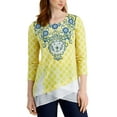 thumbnail image 1 of JM Collection Womens Layered Look Top Primrose Yellow Combo S, 1 of 1