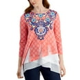 thumbnail image 1 of JM Collection Womens Layered Look Top Starfish Combo M, 1 of 1