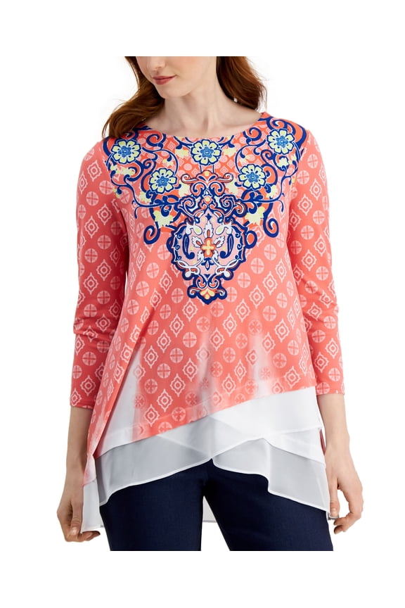 Womens Layered Look Top Starfish Combo M