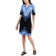 thumbnail image 1 of JM Collection Womens Manda Mixed Print Dress Deep Black Combo L, 1 of 1