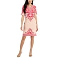 thumbnail image 1 of JM Collection Womens Manda Mixed Print Dress Whip Cream Combo L, 1 of 1