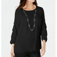 thumbnail image 1 of JM Collection Womens Necklace Pullover Blouse, Black, Medium, 1 of 1