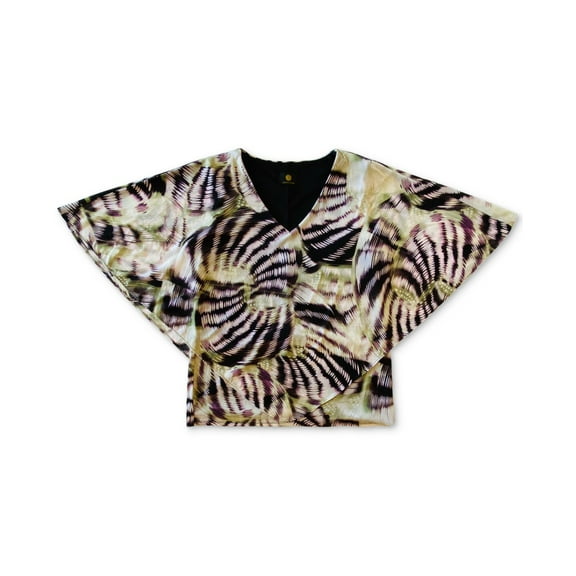 JM Collection Womens Petite Printed Blouse;P/XL