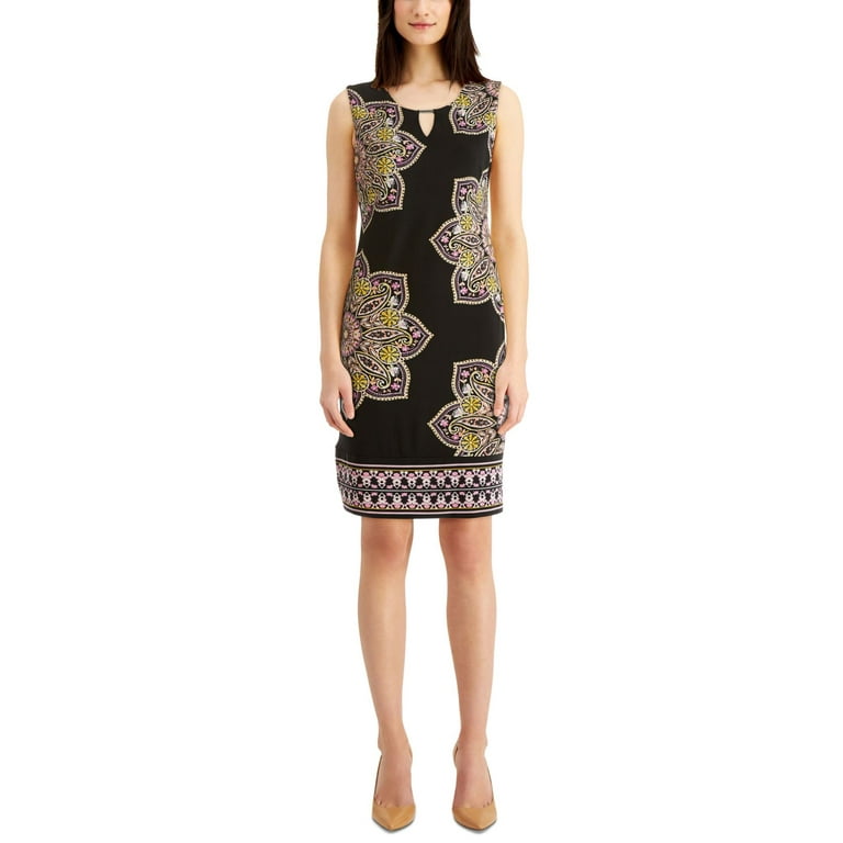 JM Collection Womens Petite Printed Sheath Dress Walmart