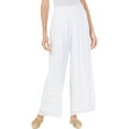 thumbnail image 1 of JM Collection Womens Petites Button Detail High-Rise Wide Leg Pants, 1 of 2
