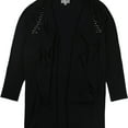 thumbnail image 1 of JM Collection Womens Studded Cardigan Sweater, Black, 1X, 1 of 2