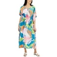 thumbnail image 1 of JM Collection Womens Tropical Print Maxi Dress Pink Gemstone M, 1 of 1