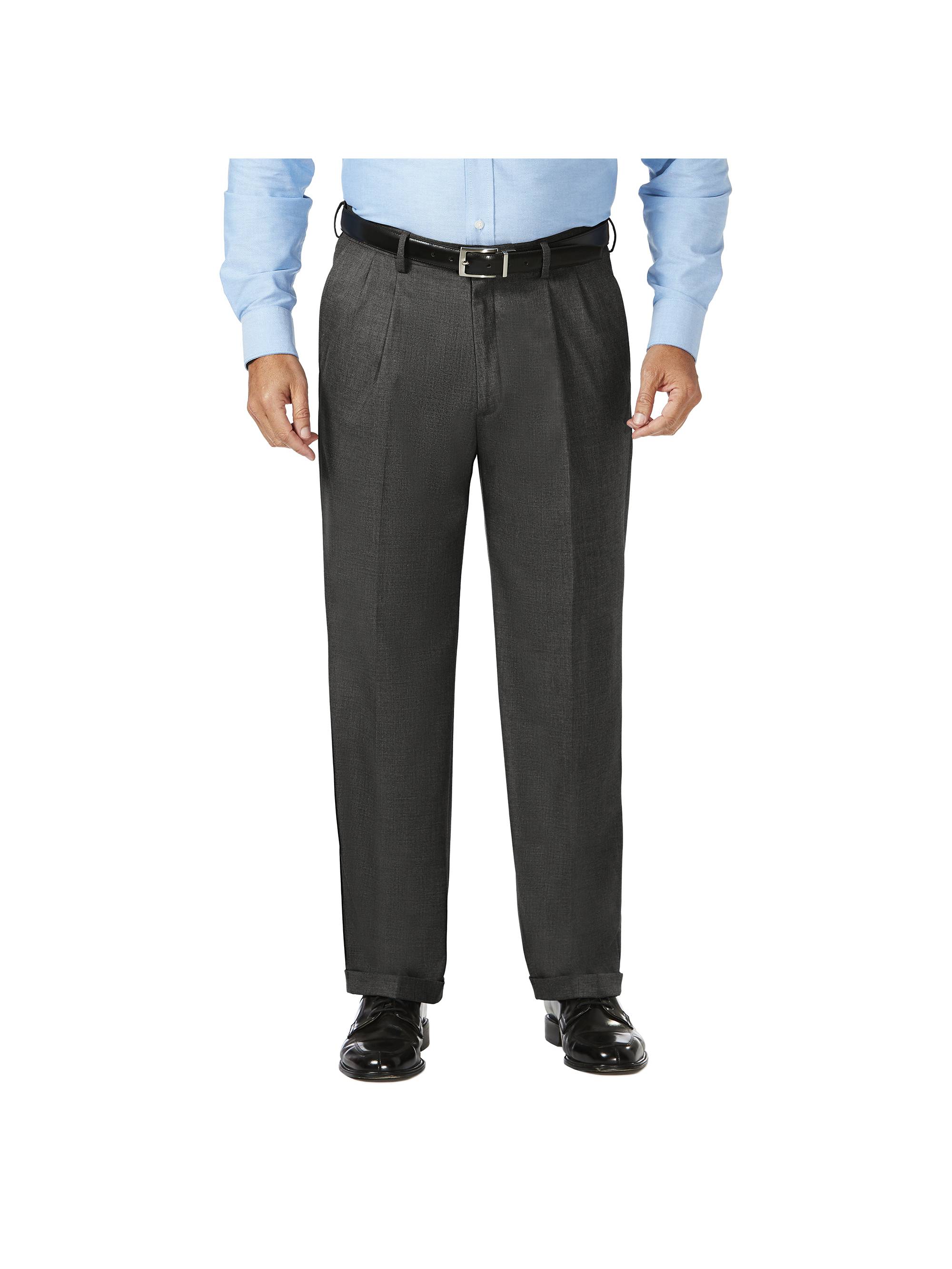 JM Haggar Men's Big & Tall Sharkskin Pleat Front Dress Pant  Classic Fit HD90654 - image 1 of 9