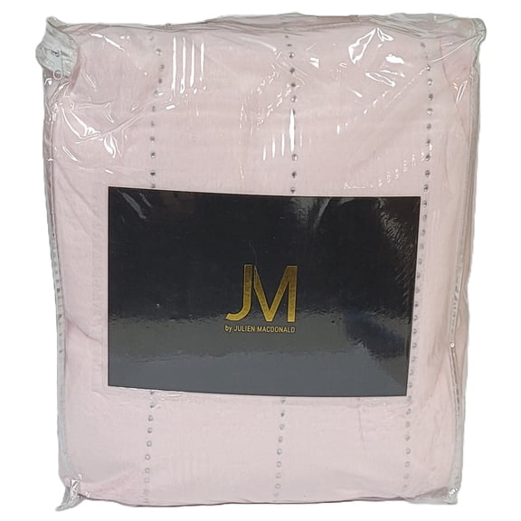 JM by Julien MacDonald Faux Fur Throw with Rhinestone Channeled Pink 60in X 80in