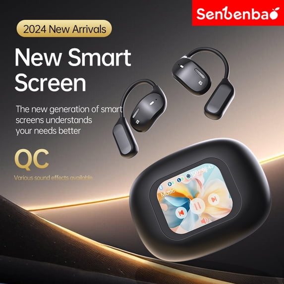 JM16 Wireless Earbuds with Ehook Full-color Smart Screen