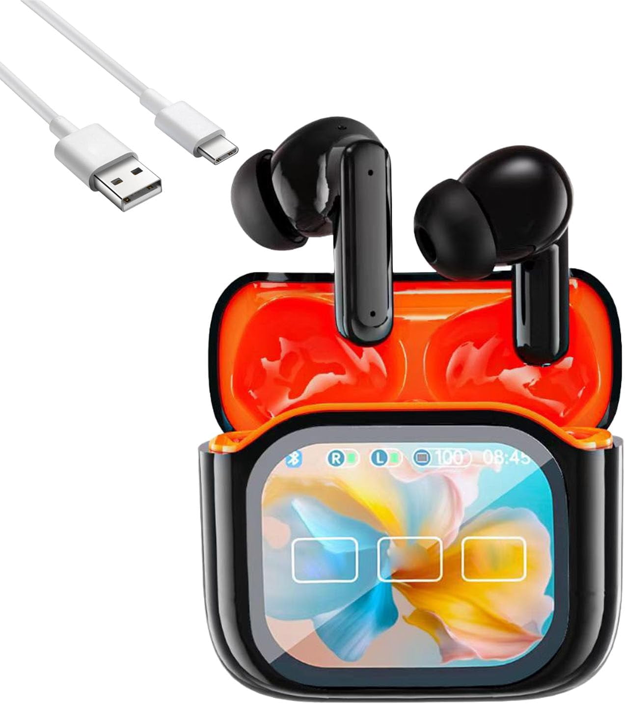 JM19 Translation Earbuds, Wireless Bluetooth Translation Earphone with LED Display Screen(Fit iOS & Android), Translate Ear Buds for Travel