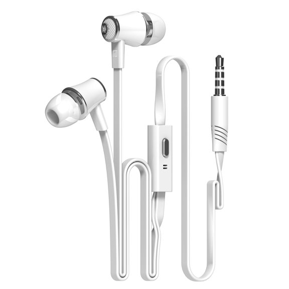 JM21 noodle line subwoofer mobile phone line control headset in-ear headphones