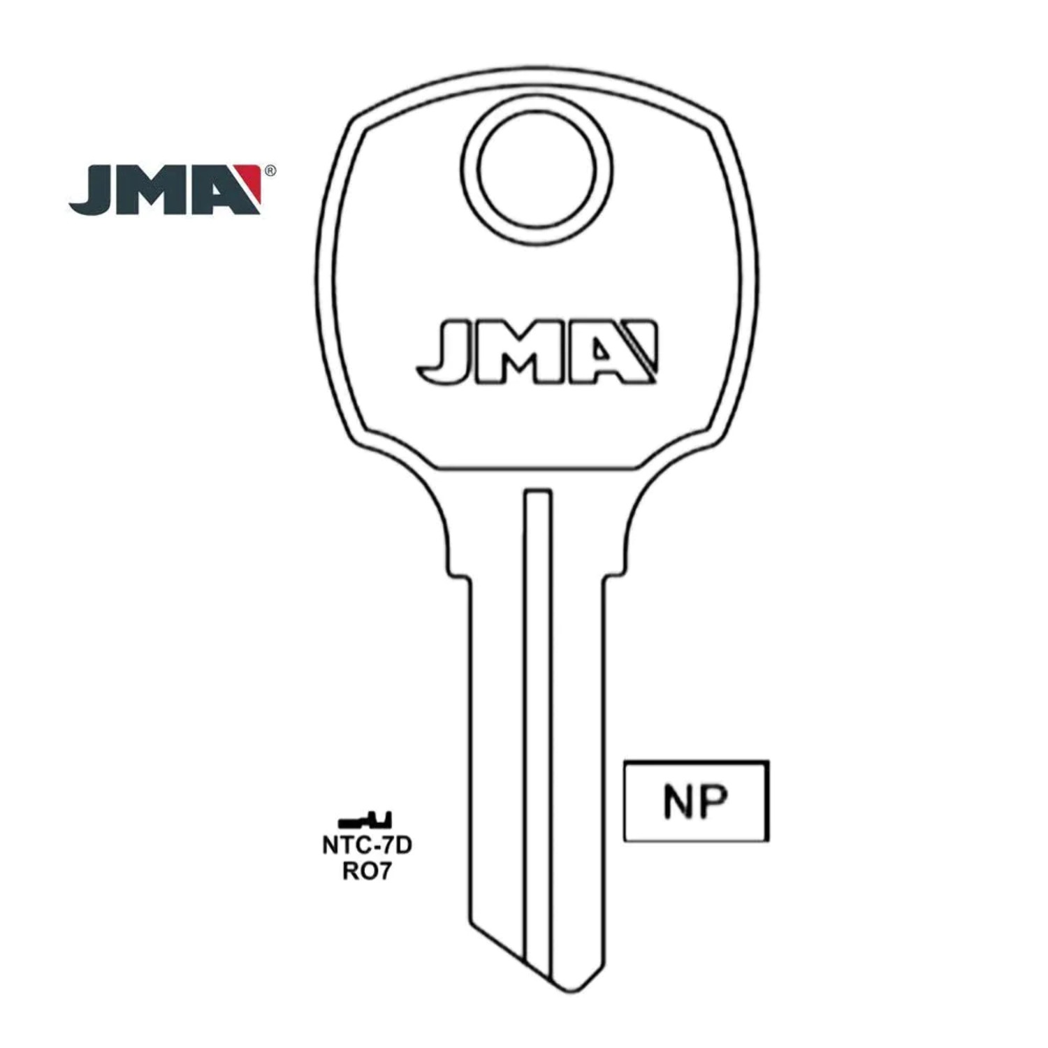 JMA Key Blank Fits for 1069G National Key Blank RO7 NTC7D