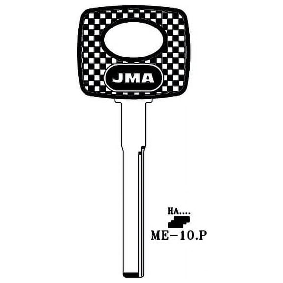 JMA ME-10.P Key blank, High Security Flat Blade for some German Vehicles (RH) (5-Pack)