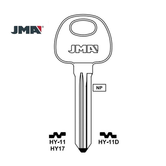 JMA Replacement Uncut Key Blank for Hyundai Kia - HY17 - HY-11 (10 Pack)
