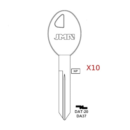 JMA Uncut Key Blank Fits for Nissan - DA37 - DAT-20 (10 Pack)