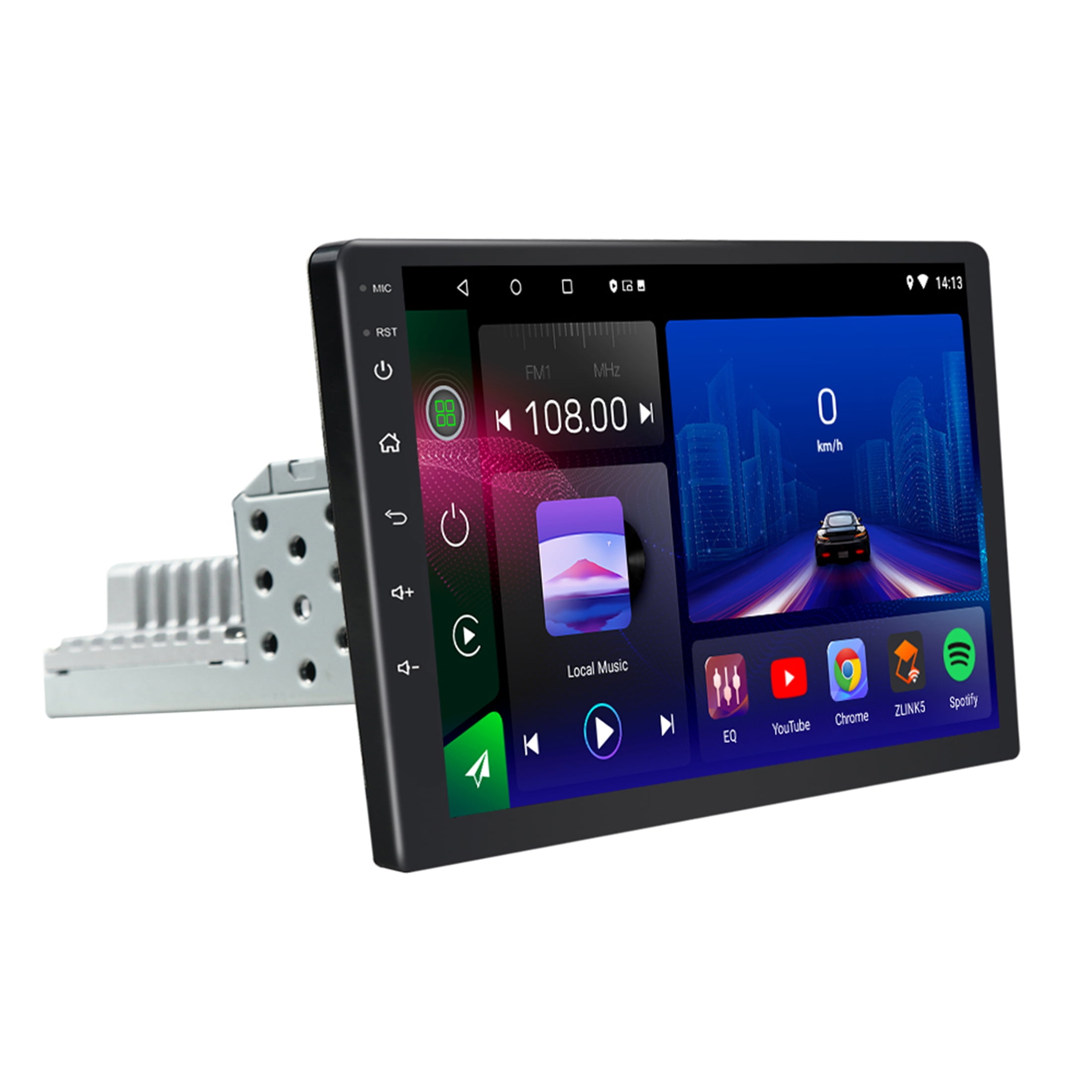 JMANCE Android 12 Single Din Car Stereo 10.1 inch HD