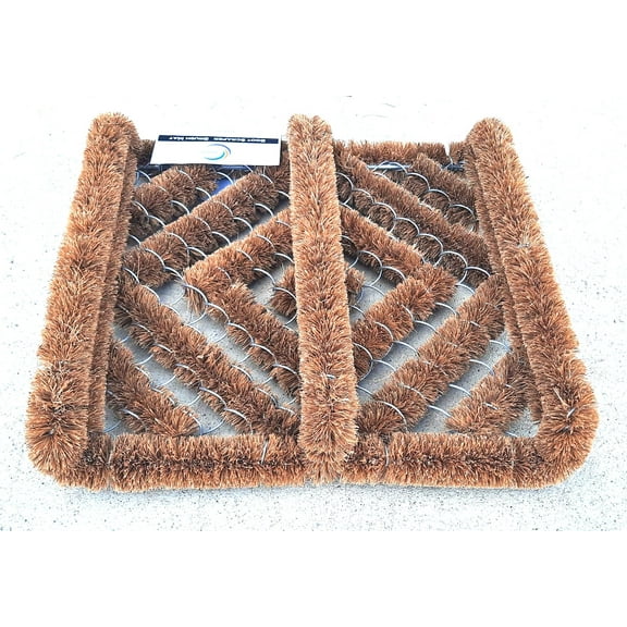 JMAT Brown Coir / GI Wire Outdoor Doormats, 13 x 12 inch