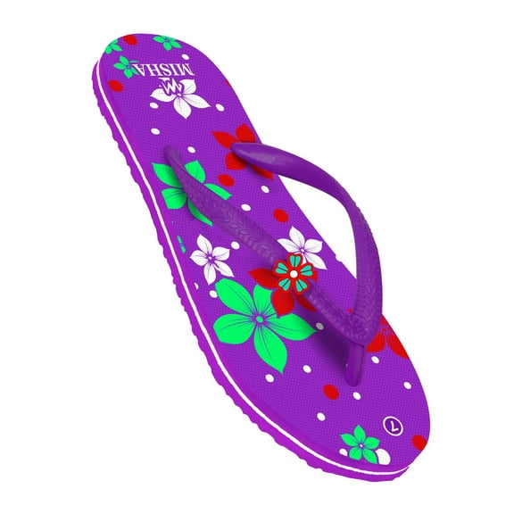 JMAT-Misha Ladies Flip Flop Slippers for Women. Rubber + EVA Rubber Strap, ML128 Purple 7