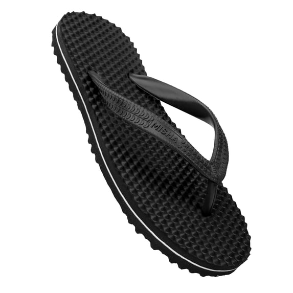 JMAT-Misha Men's Rubber House Slippers, Rubber Flip Flops MG003 Black 10