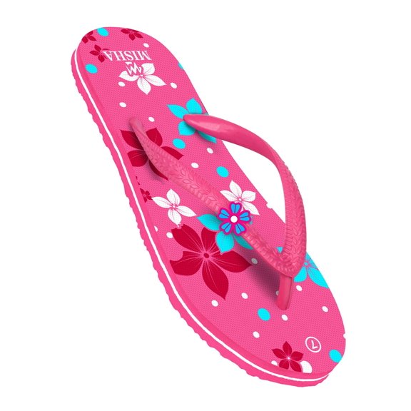 JMAT-Misha Women's Rubber   EVA House Slippers, Flat Heel, Platform, Open Toe ML128, Pink  5