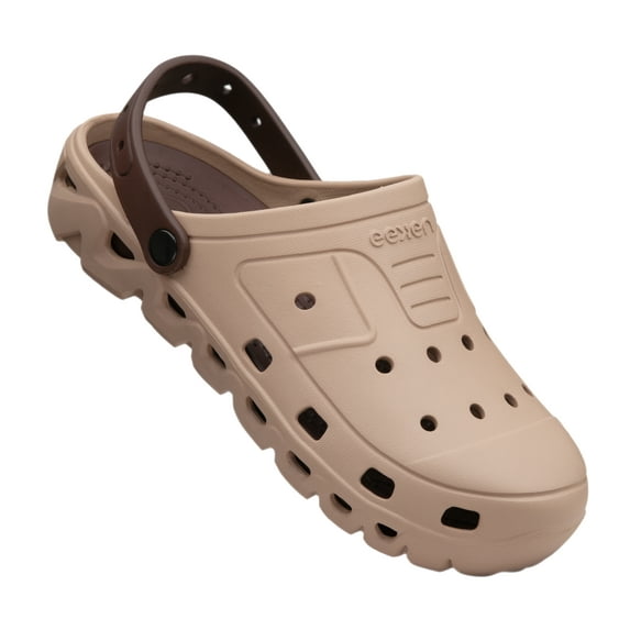JMAT-Paragon Eeken Men's Waterproof Casual Clogs, Medium Low Heel Platform Closed Toe Beige, Size 7