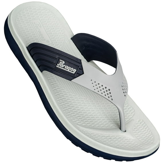 JMAT-Paragon Men's Casual Waterproof Lightweight Trendy Slip-On Shoes, Low Heel Platform Open Toe, Gray-Navy 8