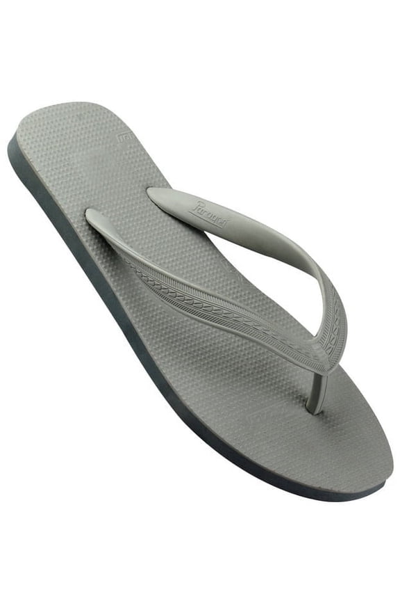 Men's Rubber Based Flip-Flops, Flat Heel Platform Open Toe Slippers, Size 7