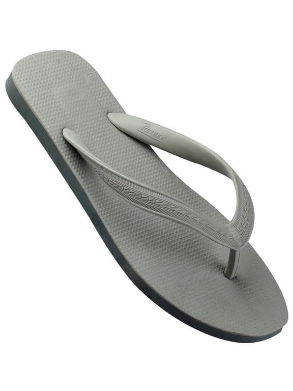 Men's Rubber Based Flip-Flops, Flat Heel Platform Open Toe Slippers, Size 7