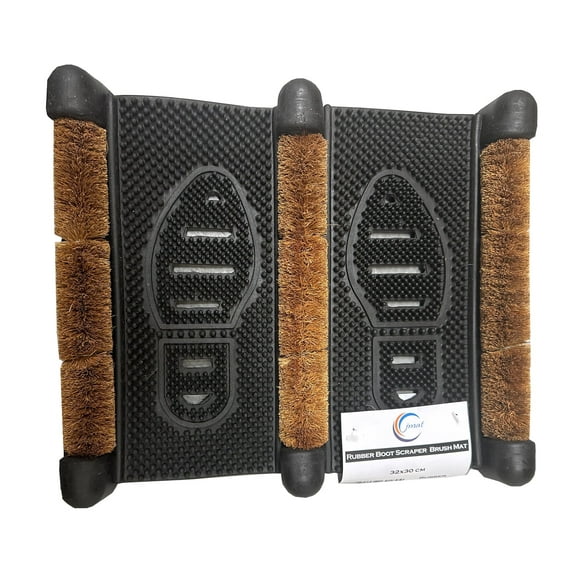 JMAT-Rubber Boot Scraper Brush Mat. 32x30 cm