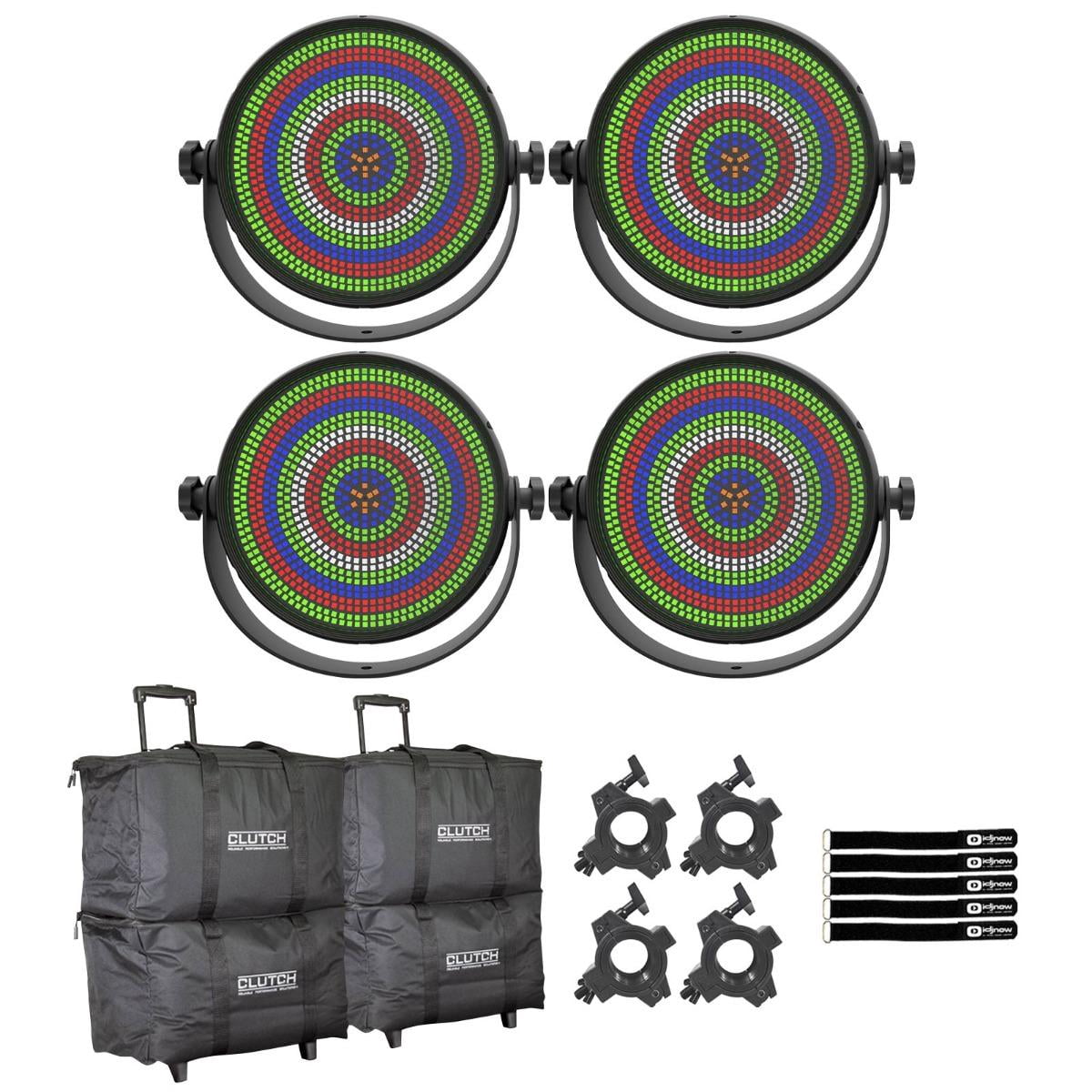 JMAZ Lighting JZ1018 HALO Q4 Strobe QUAD RGBW LED Wash Strobe and Blinder Effect Light 4-Pack with Bags Package