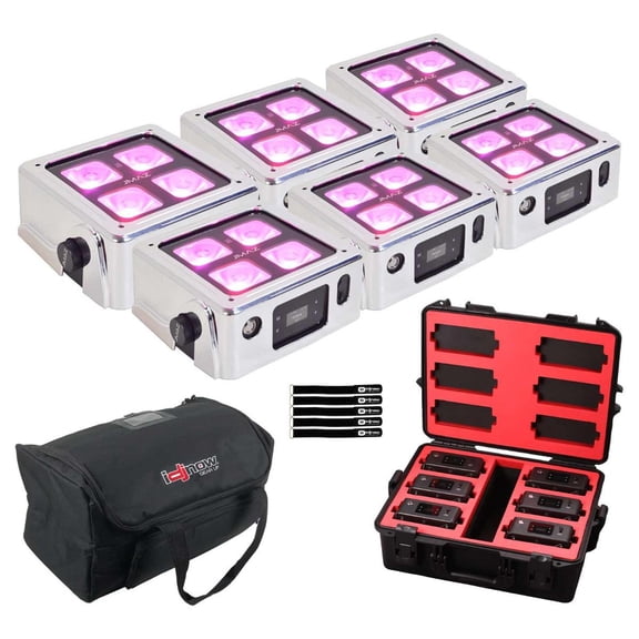 JMAZ Lighting JZ1041 MAD PAR 4IP 6-Pack with Chrome Covers Package