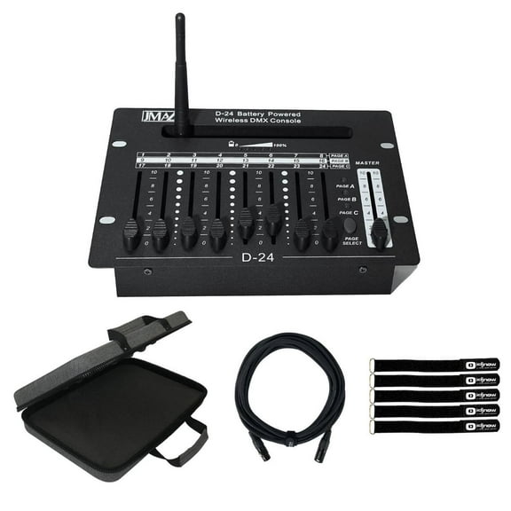 JMAZ Lighting JZ6001 D-24 Wireless Battery Powered DMX Controller with Case Package