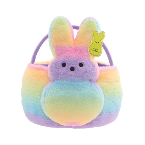PEEPS Rainbow Bunny Jumbo Plush Basket