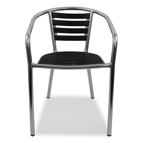 JMC Furniture JMCPINACBLK Pinzon Series Chairs, Support Up to 300 lbs, 18 in. Seat Height, Black & Silver Seat, Black & Silver Back, Silver Base